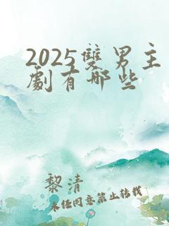 2025双男主剧有哪些