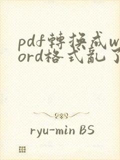 pdf转换成word格式乱了怎么办