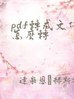 pdf转成文件怎么转