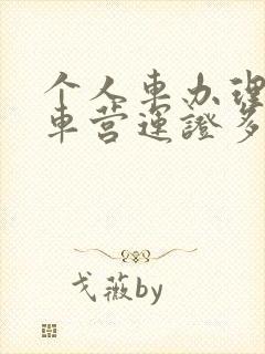 个人车办理网约车营运证多少钱