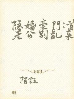 隐婚豪门:首席老公别乱来