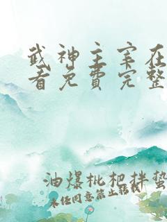 武神主宰在线观看免费完整版高清
