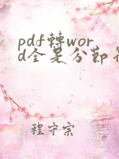 pdf转word全是分节符