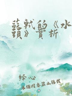 苏轼的《水调歌头》赏析