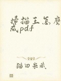 扫描王怎么转化成pdf
