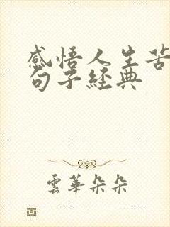 感悟人生苦难的句子经典