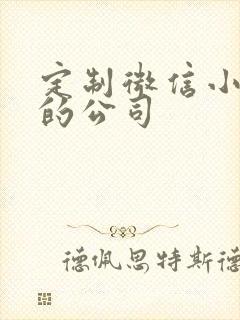 定制微信小程序的公司