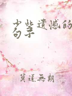 少些遗憾的经典句子