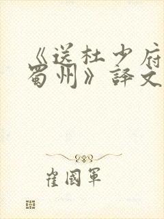 《送杜少府之任蜀州》译文及注释