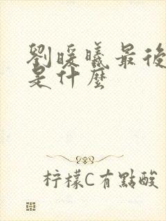 刘暖曦最后结局是什么