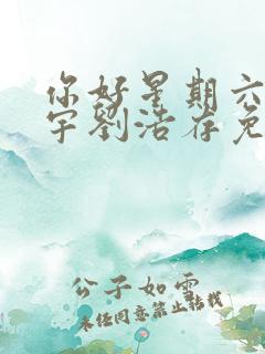 你好星期六王安宇刘浩存免费