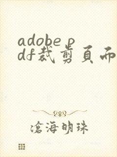 adobe pdf裁剪页面怎么保存下来