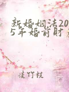 新婚姻法2025年婚前财产分割