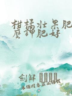柑橘壮果肥用什么钾肥好