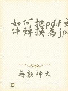 如何把pdf文件转换为jpg格式文件