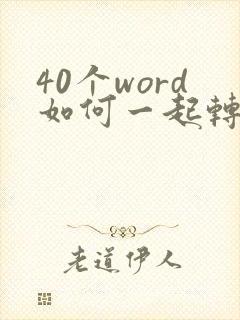 40个word如何一起转pdf