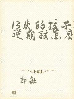 13岁的孩子叛逆期该怎么样对待