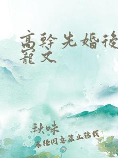 高干先婚后爱甜宠文
