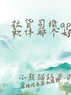 拉货司机app软件哪个好些