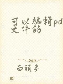 可以编辑pdf文件的