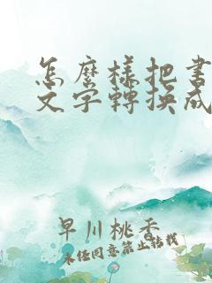怎么样把书上的文字转换成电子版