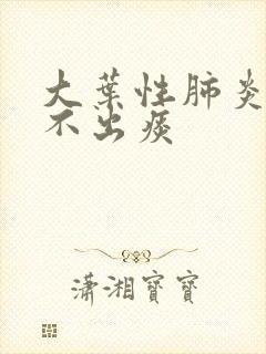 大叶性肺炎干咳不出痰