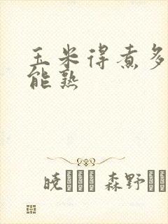 玉米得煮多久才能熟