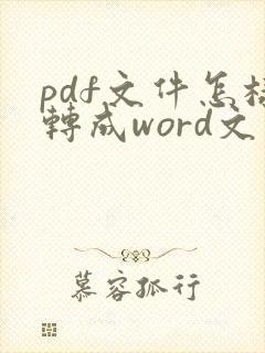 pdf文件怎样转成word文件打开