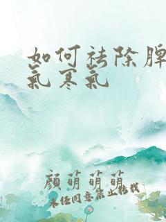 如何祛除脾胃湿气寒气