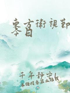 东方卫视节目表今日