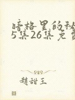 暗格里的秘密25集26集免费观看