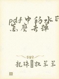 pdf中的水印怎么去掉