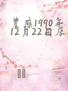 农历1990年12月22日辰时八字