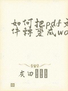如何把pdf文件转变成word文档