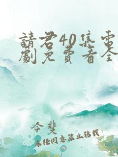 请君40集电视剧免费看全集