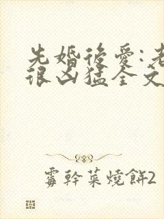 先婚后爱:老公很凶猛全文免费阅读