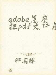 adobe怎么把pdf文件压缩小一点