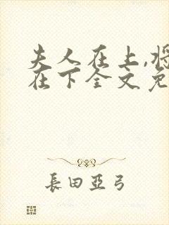 夫人在上,将军在下全文免费阅读