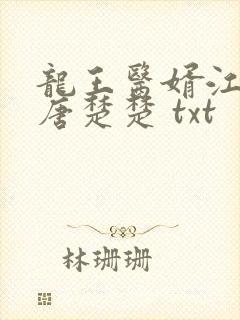 龙王医婿江辰,唐楚楚 txt