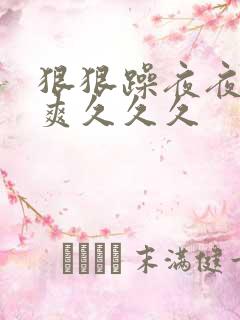 狠狠躁夜夜躁人爽久久久