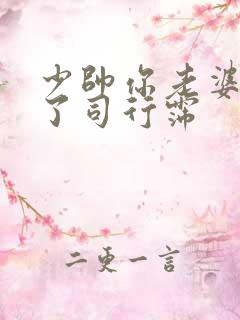 少帅你老婆又跑了司行霈