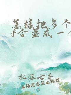 怎样把多个pdf合并成一个pdf