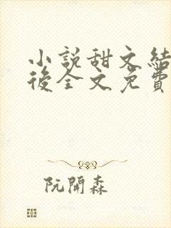 小说甜文结局以后全文免费阅读