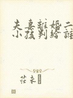 夫妻离婚二岁半小孩判给谁