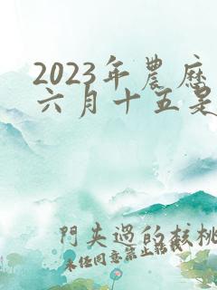 2023年农历六月十五是什么命