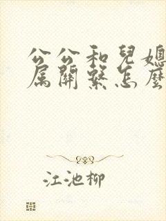 公公和儿媳的家属关系怎么填写