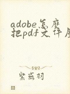 adobe怎么把pdf文件压缩小一点