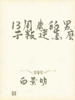 13周岁的男孩子叛逆怎么办