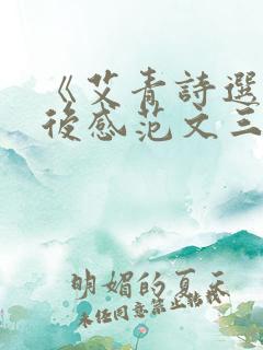 《艾青诗选》读后感范文三篇