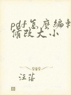 pdf怎么编辑修改大小